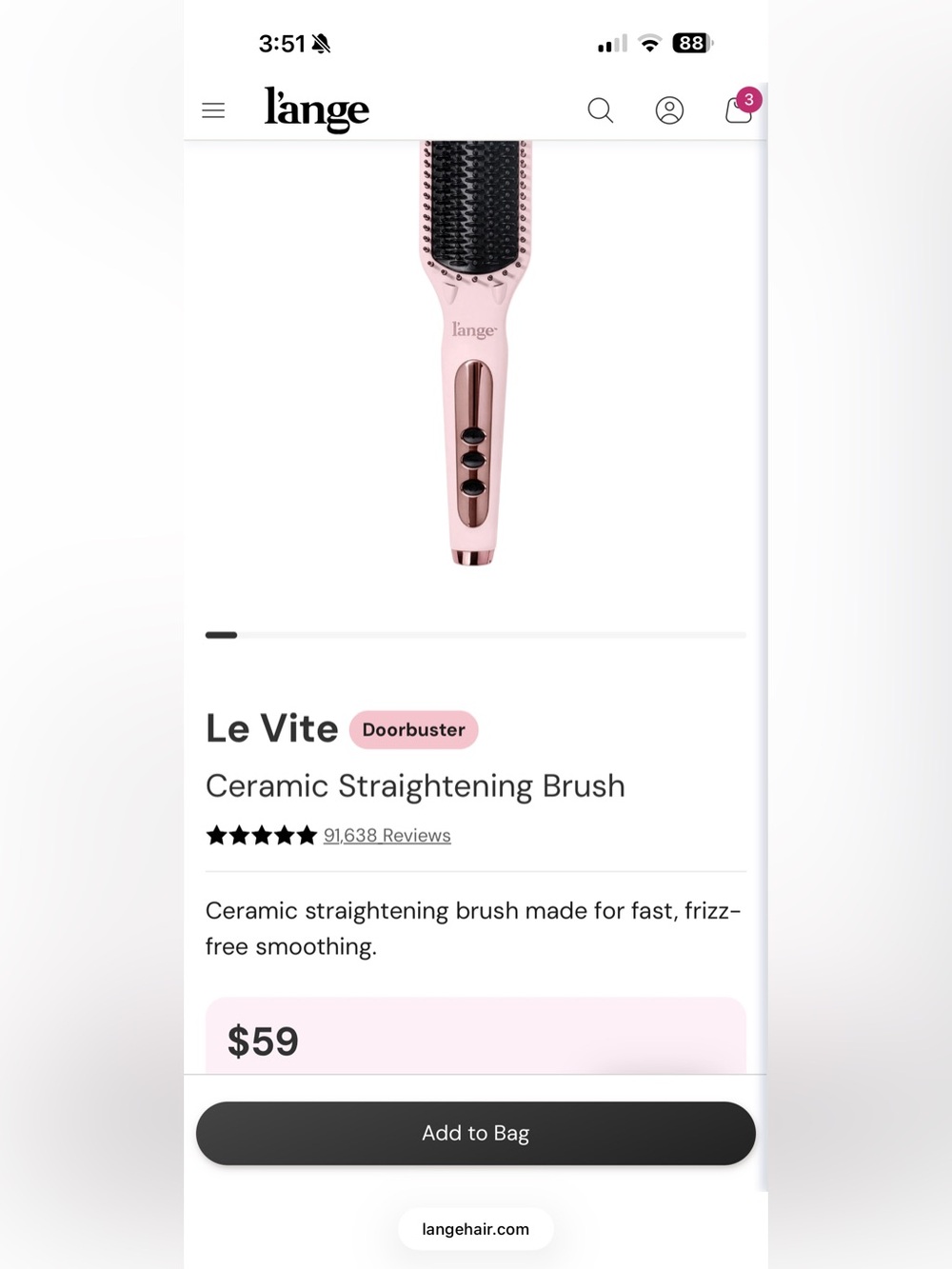 Lange Le Vite Ceramic Straightening Brush
